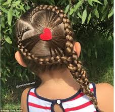 Comb hair back with messy feel. These Beautiful Hairstyles Instantly Turned 5 Year Old Girl Into An Instagram Sensation Kids Hairstyles Heart Hair Braids Hairstyles Pictures
