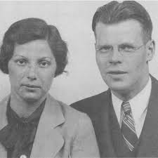 The passport photo of Edward and Marie Burns, obtained for a honeymoon...