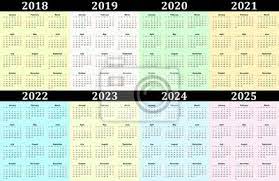 Unsere gemeinsamen kalender werden kostenlos für ihren persönlichen gebrauch zur verfügung gestellt. Acht Jahr Vektor Kalender 2018 2019 2020 2021 2022 2023 Wandsticker 2024 2025 2021 Myloview De