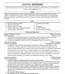 design verification engineer resume