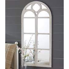 Is patterned after a home window for a unique addition to your wall. Buy Shabby Chic Distressed White Wood Window Mirror With Arched Top 47 25 High Online At Low Prices In India Amazon In