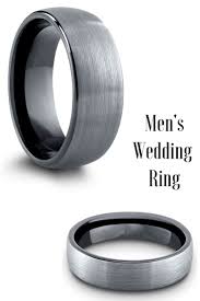 Black And Silver Mens Wedding Band This Mens Wedding Ring Is Crafted Out Of Tungsten Carbide And Features A Silver Brushed Textured Top Mens Wedding Rings Mens Wedding Bands Tungsten Wedding Men