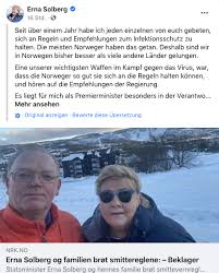She started her second term after the elections in 2017. Polizei Leitet Untersuchung Gegen Norwegens Premierministerin Erna Solberg Wegen Moglichen Verstosses Gegen Corona Regeln Ein Businessportal Norwegen