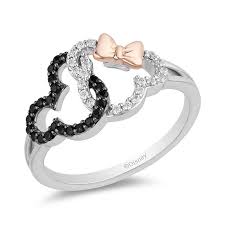 Mickey Mouse Minnie Mouse 1 4 Ct T W Diamond Interlocking Ring In Sterling Silver And 10k Rose Gold Size 7 Zales In 2020 Unique Engagement Rings Vintage Engagement Rings Engagement Ring White Gold