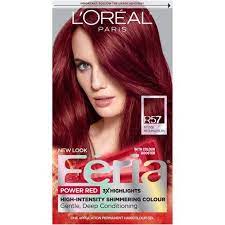 L Oreal Paris Feria Multi Faceted Shimmering Permanent Hair Color R57 Cherry Crush Intense Medium Au Feria Hair Color Best Red Hair Dye Blue Black Hair Color