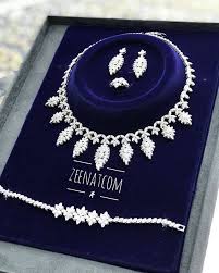ضيفوها مطليات اكسسوارات تصاميم الألماس أطقم زركون تجنن Zeenatcom Zeenatcom Jewels Jewelry Necklace