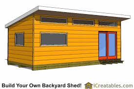 Fiberglass door with glass 4 or 6' porch with trex flooring and loft over porch. 12x24 Modern Studio Shed Plans End Door