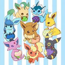 all evolutions of eevee with there food | Pokemon, Pikachu, Eevee tiến hóa