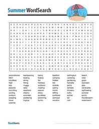 Thinksheets Summer Puzzle Pack Summer Puzzle Summer Words Summer