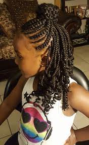 Single Box Braid In Back With Cornrows Hair Styles Lil Girl Hairstyles Braid Styles For Girls