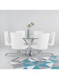 White dining table and chairs uk. Alice 130 Cm Round Dining Table 6 Chairs Very Co Uk