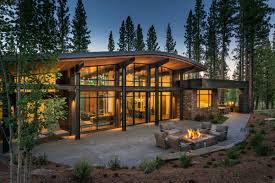Arc Tangent Home In Martis Camp Truckee Was Designed By Ward Young Architecture In Modern Mountain Style Offers Mountain Dream Homes Modern Lodge Architecture