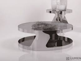 Holly & martin anwick 29.5 round coastal glass top coffee table in natural. Glass Chrome Circular Coffee Table