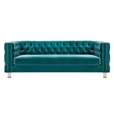 turquoise green velvet all over tufted square edged sofa sofa velvet furniture turquoise couch