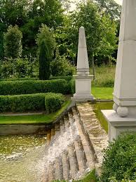 Obelisks And Cascade At The End Of One Of The Canals Water Features In The Garden Irish Garden Dream Garden