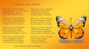 When I Say I Am A Christian Poem Featuring A Yellow Butterfly Christian Poems Christianity Sayings
