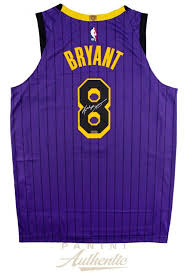 Inspired by his black mamba moniker. Kobe Bryant Signed Los Angeles Lakers 2019 City Edition Jersey Panini Coa