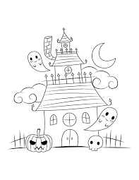 Complex and scary designs for kids 10 years old and over will even please your werewolf and vampire obsessed teens. Printable Whimsical Haunted House Coloring Page