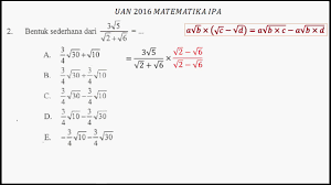 Maybe you would like to learn more about one of these? Contoh Soal Merasionalkan Bentuk Akar