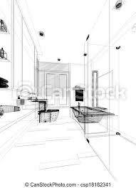 Simple bathroom renovation ideas can be good references for those who are going to improve their bathroom through renovation without spending too much time and. Sketch Design Of Interior Bathroom 3d Render Canstock