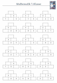 Kostenloses Arbeitsblatt 1 Klasse Mathematik Zahlenmauer Mathematikunterricht Mathematik Zahlenmauer