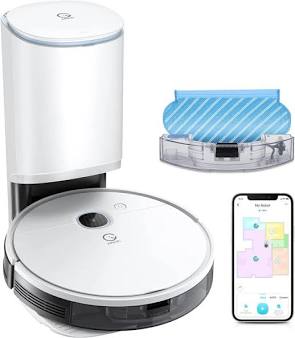 LiDAR robot vacuum with automatic self-empty station, AI generated