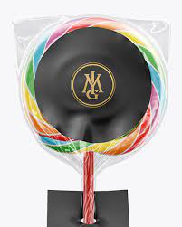 Download Swirl Lollipop With Stick Label Mockup In Packaging Mockups On Yellow Images Object Mockups