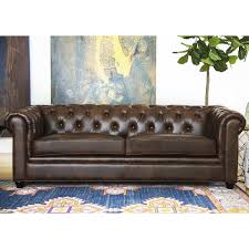 Harlem Leather Chesterfield Sofa Reviews Birch Lane Leather Chesterfield Sofa Tufted Leather Sofa Brown Leather Sofa