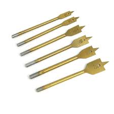 6pcs Spade Paddle Flat Wood Boring Drill Bit Set Titanium Coated Paddle Flat Woodworking Wood Tools Kit 10mm 12mm 16mm 1 Drill Bits Drill Bit Sets Carbon Steel