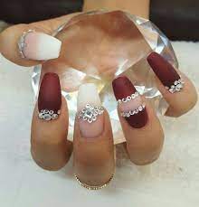 Burgundy Bride Nails Prom Nails Burgundy Nails