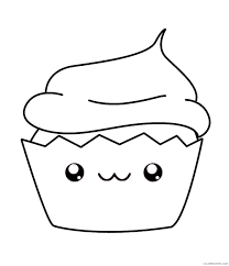 Make a fun coloring book out of family photos wi. Kawaii Coloring Pages Cupcake Coloring4free Coloring4free Com