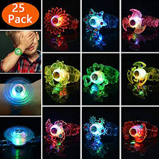 Mikulala Glow In The Dark Birthday Party Favors For Kids Prizes Box Toys For Classroom 25 Pack Light Up Toys Hand Spin Stress Relief Anxiety Toys Bulk Fidget Toys Boys Girls Led