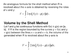 The volume of a cylinder of radius r and height h is. Volume The Shell Method Ppt Download