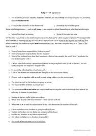 Subject verb agreement all nouns and pronouns have number. English Esl Subject Verb Agreement Worksheets Most Downloaded 23 Results