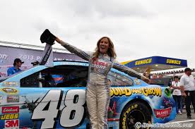 Pocono racway is one of the more unusual venues on the nascar and latterly indycar trail; Jeff Gordon Jimmie Johnson And Danica Patrick Have Kids In Mind At Pocono Speedwaymedia Com