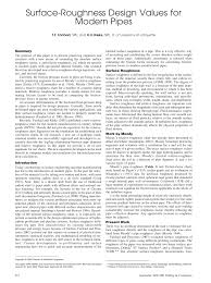 Pdf Surface Roughness Design Values For Modern Pipes