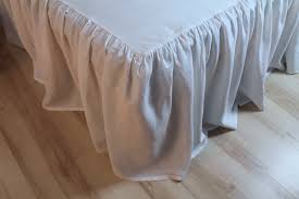 Solid colors of white, brown, black, ivory, or even blush pink make matching your bedskirt to your main covering a snap. Romantic Pure Linen Bed Skirt With Ruffles Full Queen King Sizes 3hlinen Inc