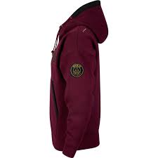 Procurando blusão jordan x psg masculina ? Jacket Nike Jordan X Paris Saint Germain Fleece Travel Full Zip 2020 2021 Bordeaux Black Metallic Gold Black Futbol Emotion