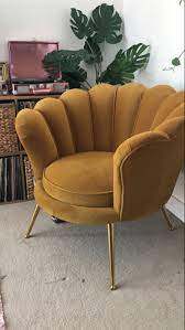 Velvet Scalloped Accent Chair Accent Chairs Dinning Room Chair