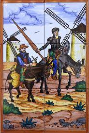 The figure, painted with heavy strokes, seems to have been changed multiple times as picasso painted don quixote's torso, arms and shoulder. Amazon Com Art Escudellers Handpainted Ceramic Mural Don Quixote Sancho Panza Miguel De Cervantes 11 81 X 17 72 Home Kitchen