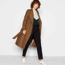 Standard length wrap coat with optional belt and double face lapel highest comfort and quality: Principles Camel Funnel Neck Wrap Coat With Wool Debenhams