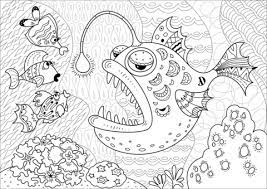 anglerfish coloring page free printable pages coloriage artisanat empreinte