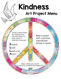 Kindness Themed Choice Menu Art Sub Lessons Elementary Art Art Lessons Elementary