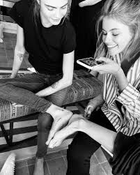 But cara delevingne didn't seem to have any trouble finding a willing volunteer as she brandished the needle for a second time during a trip to brazil earlier my second time giving a tattoo @daniel_tucci.' it looked as though the person had volunteered for fledgling tattooists in the past as well, as other. Caraupdates On Twitter Cara Delevingne And Kaia Gerber Got A Matching Tattoo Solemate
