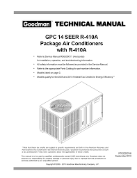 Goodman Mfg Rs6300011 Air Conditioner User Manual Manualzz Com