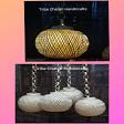 Bamboo handmade hanging round shape lamps / akaskandil /di