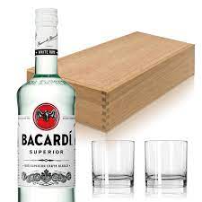 Bacardi glass tumblers bat clear rum advertising glassware set of 4. Send Bacardi Gift Set With Glasses Online Spirited Gifts