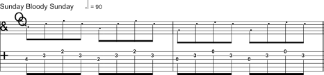Se non si trovano accordi non si uscirà dalla strada insanguinata. U2 Sunday Bloody Sunday Riffs Per Chitarra Enciclopedia Per Chitarristi