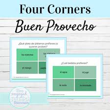 Four corners (also known as four squares) is a simple activity in which students share who they are through the use of handdrawn pictures. Planning Made Easy Engaging Spanish 2 Review Activities To Reach All Learners The Engaged Spanish Classroom
