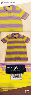 psycho bunny striped polo shirt great conditions 6 is a l is